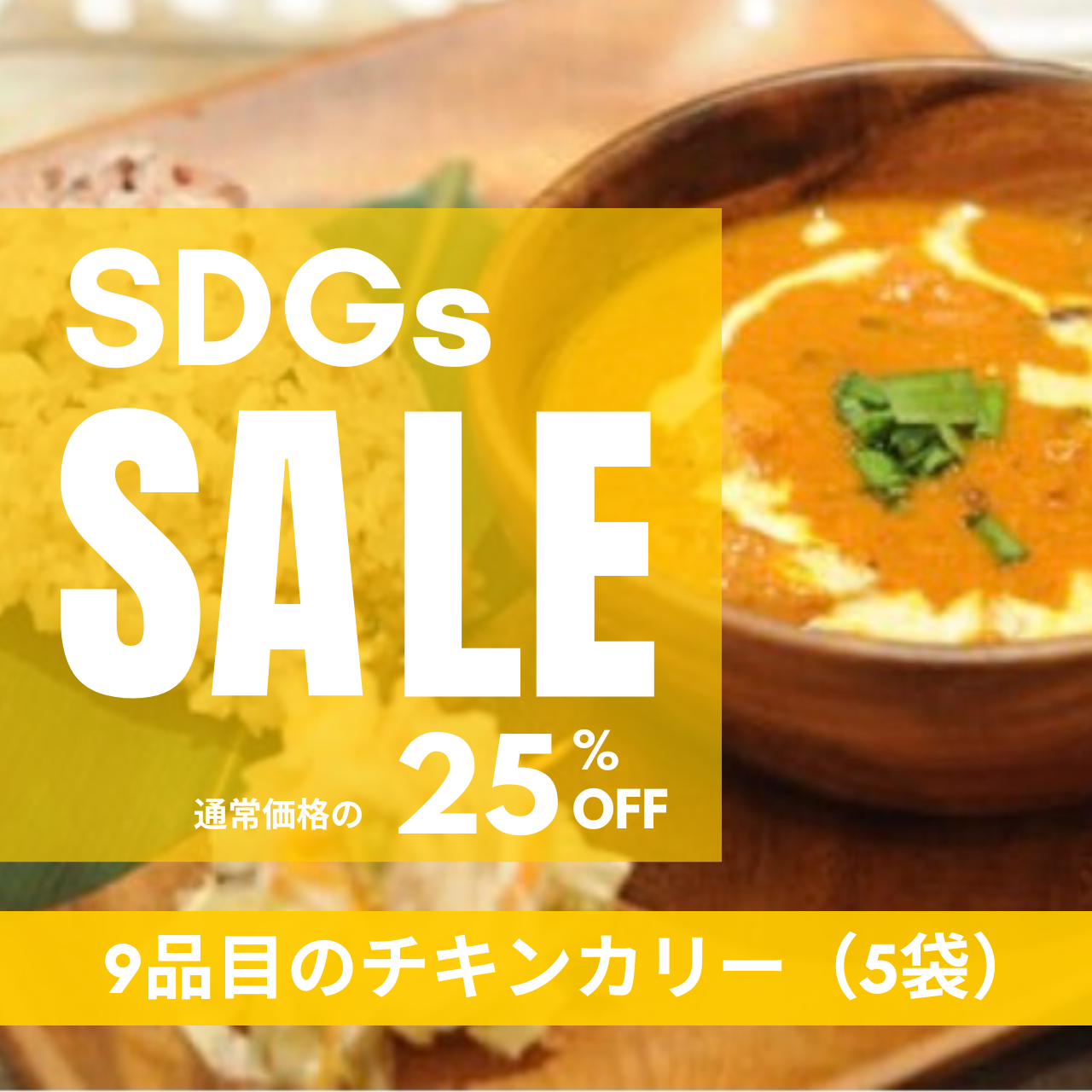 【25％OFF】9品目のチキンカリー(5袋) SDGsセール