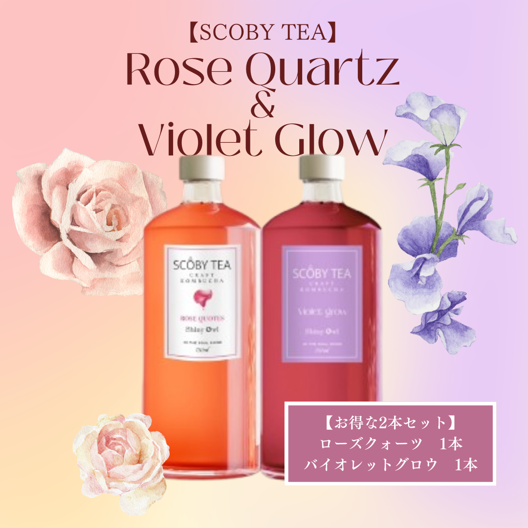 【10％OFF】SCOBY TEA ローズクオーツ&バイオレットグロウ 2本セット