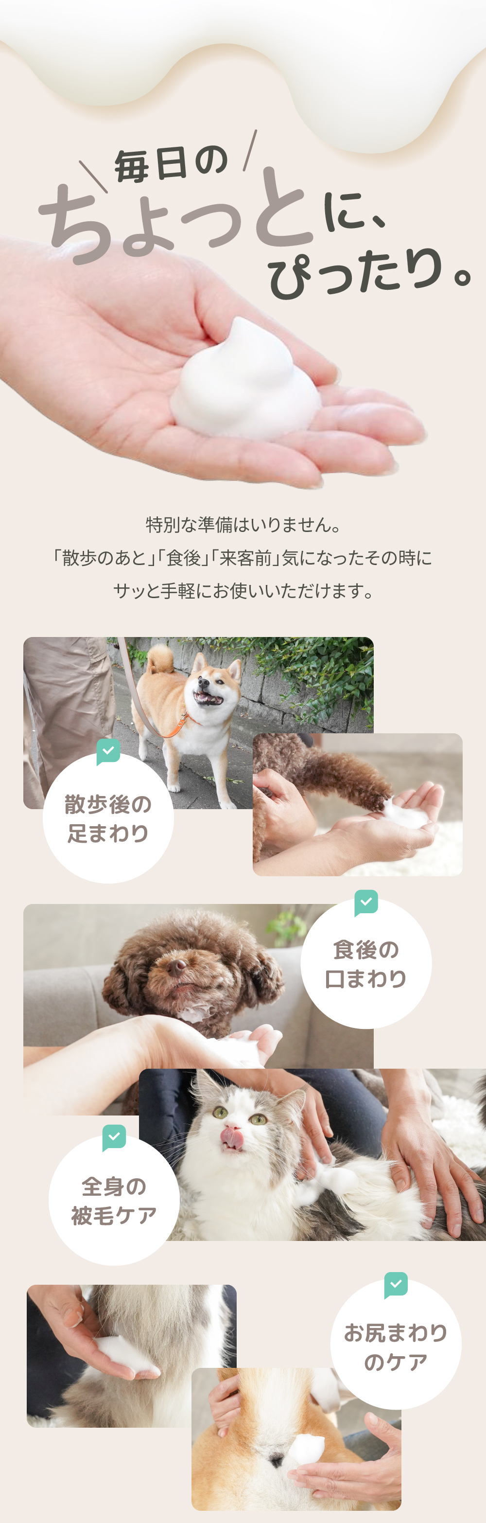 毎日のちょっとしたケアに使えるPeQoly ピュア ドライシャンプーの使用シーン