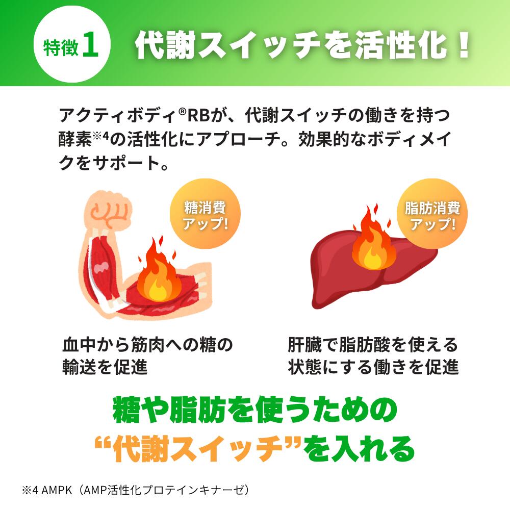 オレアスヴェルト プレミアムの商品説明 代謝スイッチを活性化 糖や脂肪を使うための代謝スイッチを入れる
